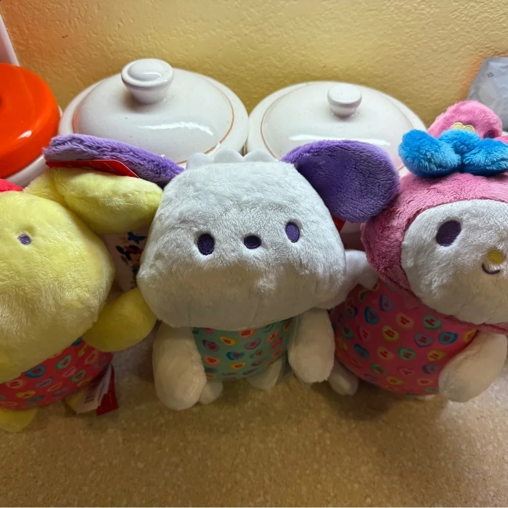 Hello Kitty and Friends Sweethearts Trio Pink, Yellow, White Stuffed Plushies
